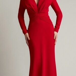 Tadashi Shoji Scarlet Long Sleeve Gown